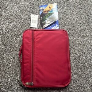 Computer Sleeve by Destinations 11”x9”x1.25” Padded Red Multi Pocket